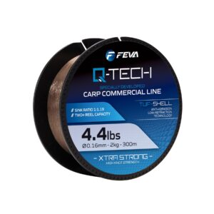 Q TECH FEVA Q-TECH CARP COMMERCIAL LINE ALL SIZES, 300MTR SPOOLS