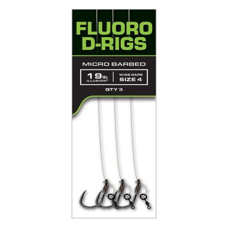 FOX FLURO D RIG , 2 SIZES/ MICRO BARBED 3 IN A PACK