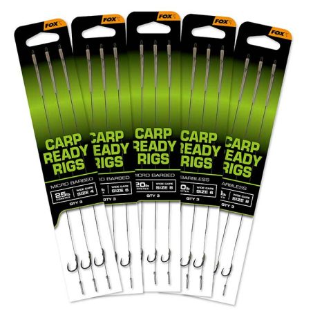 FOX CARP READY RIGS IN SIZE 6B/6/8. 3 IN A PACK